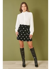 Yumi White Frill High Neck Shirt - Image 1 of 3