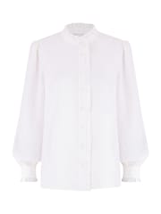Yumi White Frill High Neck Shirt - Image 2 of 3