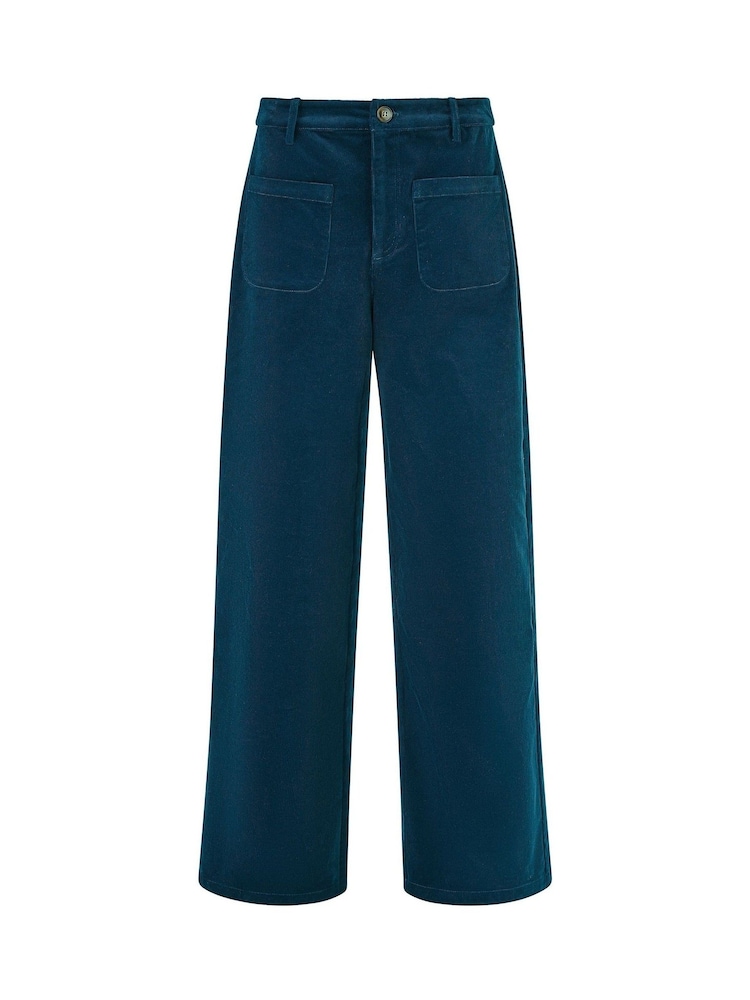 Yumi Blue Corduroy Trousers With Patch Pockets - Image 4 of 4
