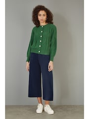 Yumi Green Chunky Cable Knit Cardigan - Image 2 of 5