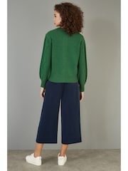 Yumi Green Chunky Cable Knit Cardigan - Image 3 of 5