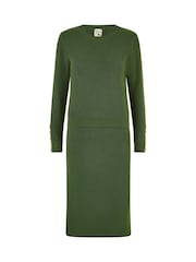 Yumi Green Rib Knitted Jumper With Sleeve Button Detail - Image 5 of 5