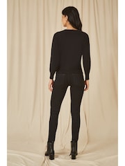 Yumi Black Knitted Batwing Jumper - Image 3 of 4