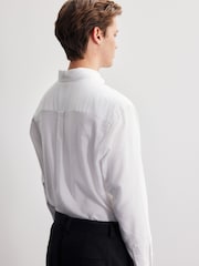 Белый - Lightweight Long Sleeve Oxford Shirt - Изображение 3 из 3
