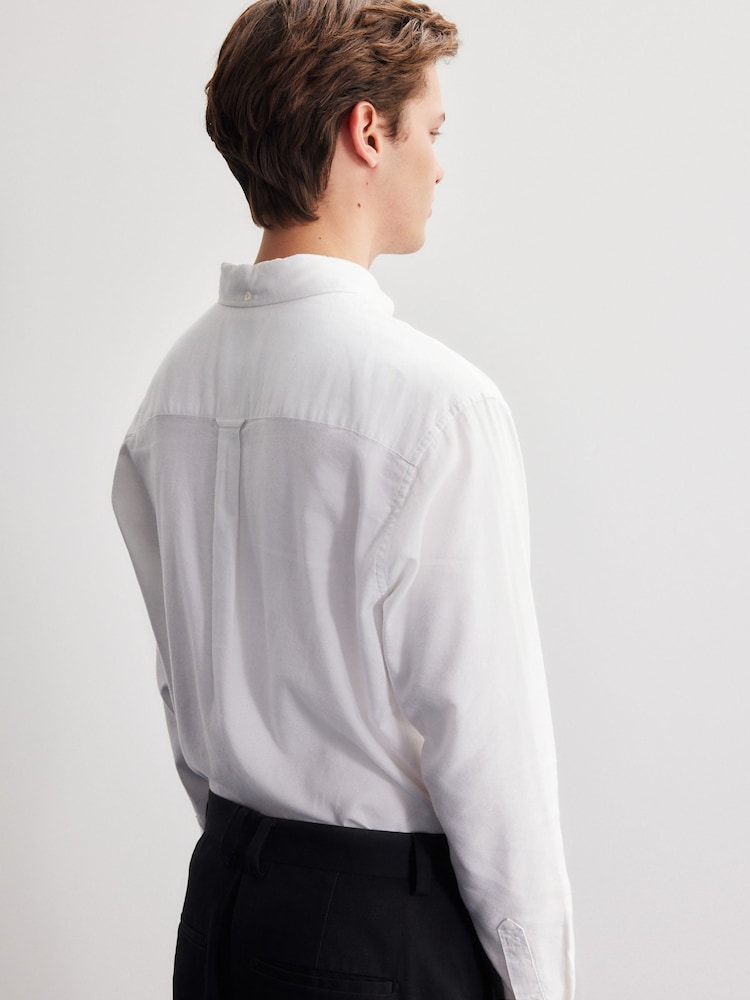 White Lightweight Long Sleeve Oxford Shirt - Image 3 of 3 White Lightweight Long Sleeve Oxford Shirt - Image 3 of 3