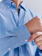 Голубой - Lightweight Long Sleeve Oxford Shirt - Изображение 5 из 8
