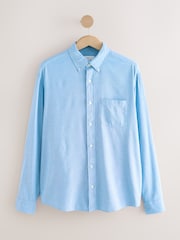 Голубой - Lightweight Long Sleeve Oxford Shirt - Изображение 6 из 8
