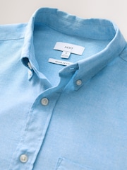 Голубой - Lightweight Long Sleeve Oxford Shirt - Изображение 7 из 8