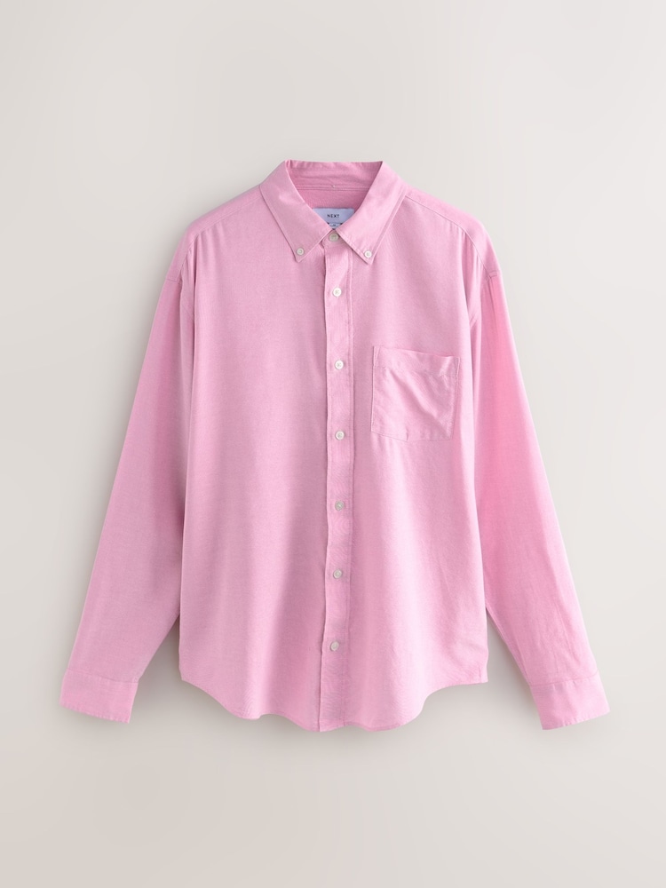 Розовый - Lightweight Long Sleeve Oxford Shirt - Изображение 1 из 3