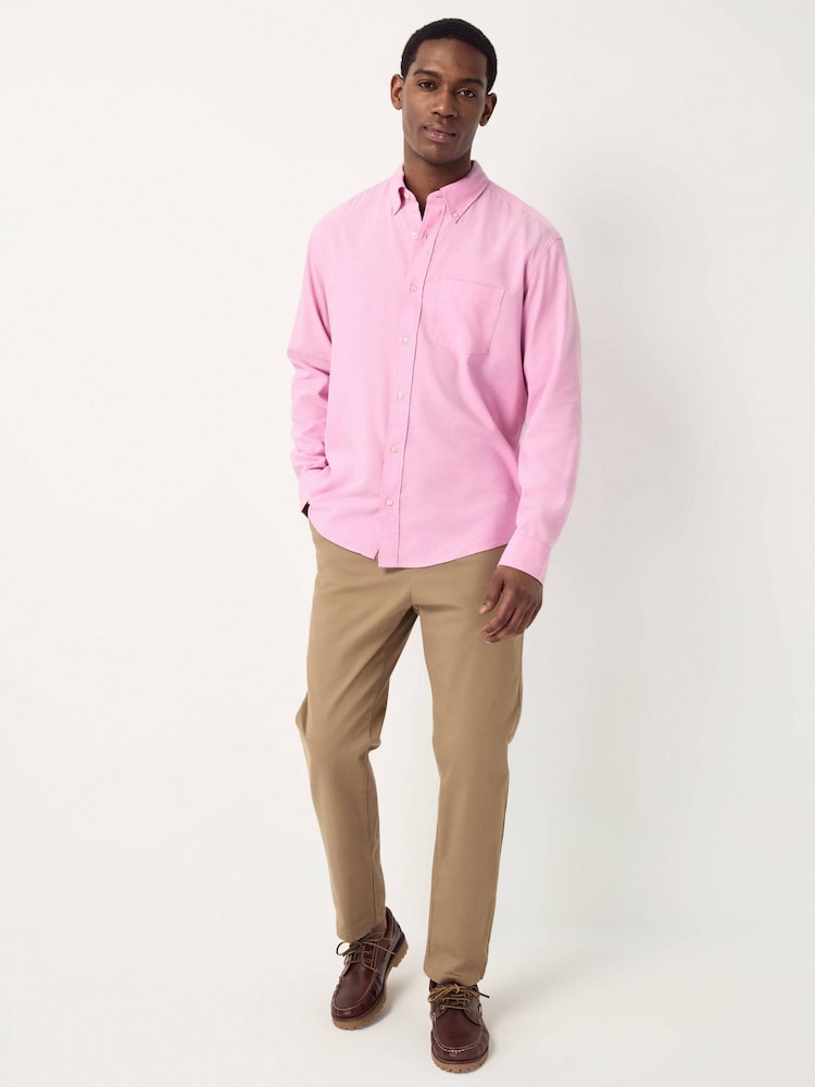 Pink Lightweight Long Sleeve Oxford Shirt - Image 2 of 9 Pink Lightweight Long Sleeve Oxford Shirt - Image 2 of 9