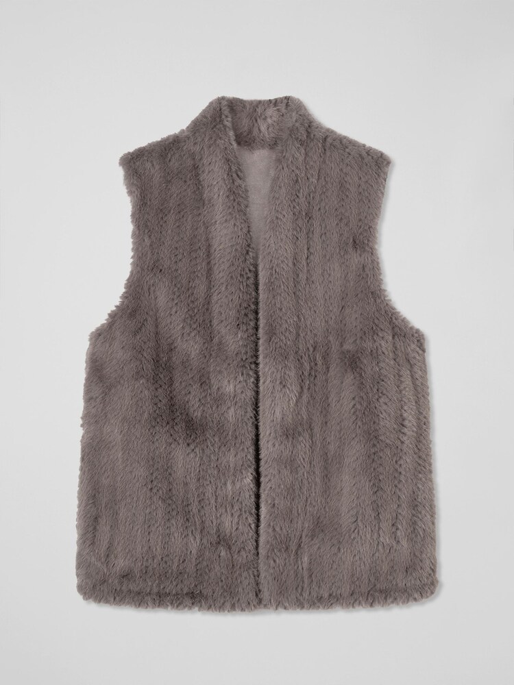 LK Bennett Grey Gil Grey Faux Fur Waistcoat - Image 5 of 5