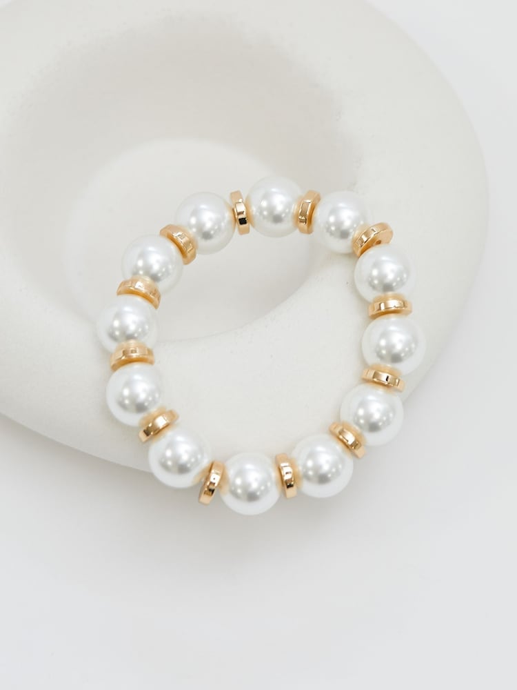 Mood Pearl Graduated Station Stretch Bracelet - Image 2 of 3