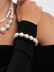 Mood Pearl Graduated Station Stretch Bracelet - Image 3 of 3
