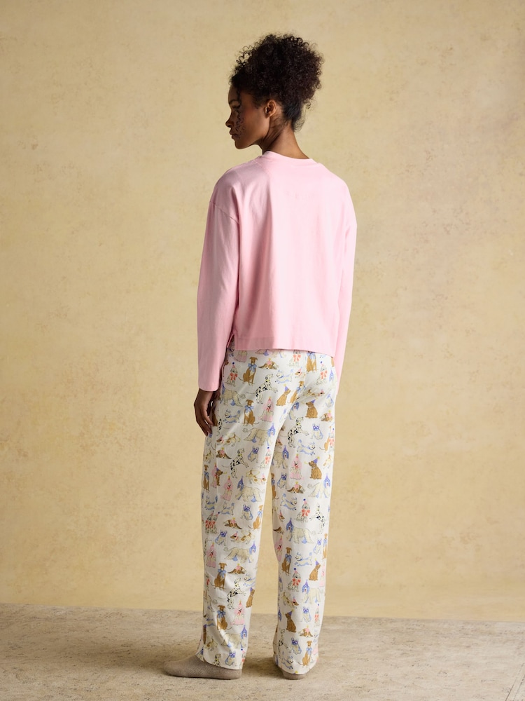 Joules Lyla Party Dogs Jersey Cotton Pyjama Set - Image 2 of 7