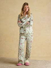 Joules Bonnie Cream Satin Pyjama Set - Image 1 of 6