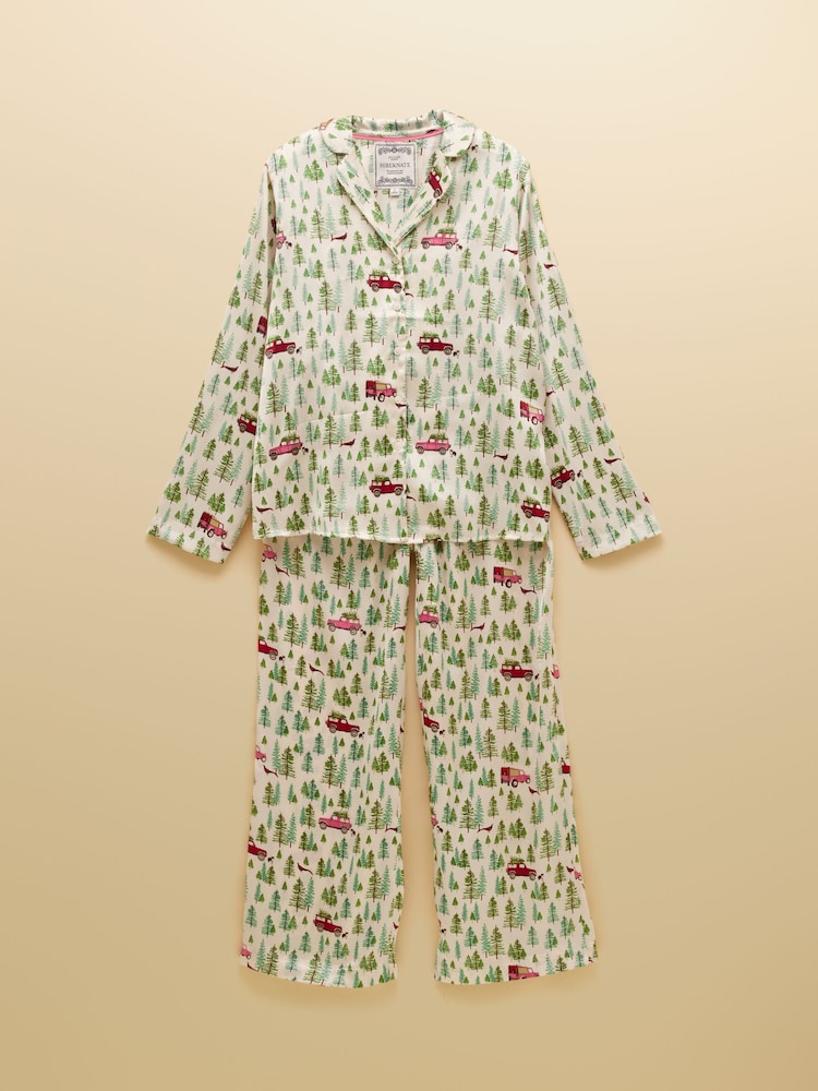 Joules Bonnie Cream Satin Pyjama Set - Image 6 of 6