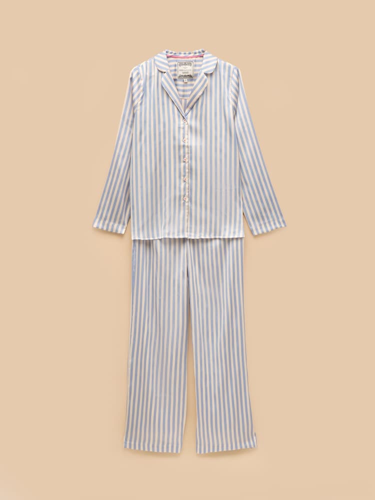 Joules Bonnie Stripe Satin Pyjama Set - Image 8 of 8