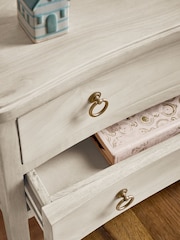 White Sadie Solid Mango Wood 2 Drawer Wide Bedside Table - Image 3 of 11