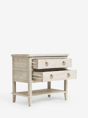 White Sadie Solid Mango Wood 2 Drawer Wide Bedside Table - Image 7 of 11