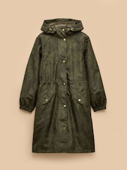 Joules Holkham Green Waterproof Packable Raincoat With Hood - Image 10 of 10