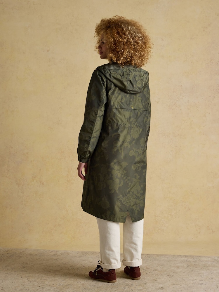 Joules Holkham Green Waterproof Packable Raincoat With Hood - Image 2 of 10
