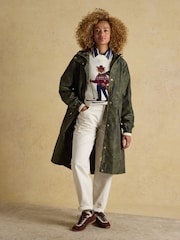 Joules Holkham Green Waterproof Packable Raincoat With Hood - Image 3 of 10