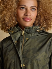 Joules Holkham Green Waterproof Packable Raincoat With Hood - Image 4 of 10
