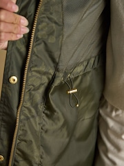 Joules Holkham Green Waterproof Packable Raincoat With Hood - Image 9 of 10