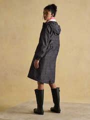 Joules Holkham Black Waterproof Packable Raincoat With Hood - Image 2 of 9