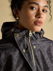 Joules Holkham Black Waterproof Packable Raincoat With Hood - Image 3 of 9