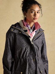 Joules Holkham Black Waterproof Packable Raincoat With Hood - Image 7 of 9