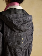 Joules Holkham Black Waterproof Packable Raincoat With Hood - Image 8 of 9