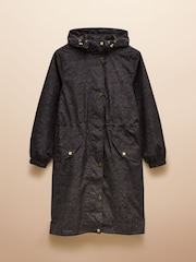Joules Holkham Black Waterproof Packable Raincoat With Hood - Image 9 of 9