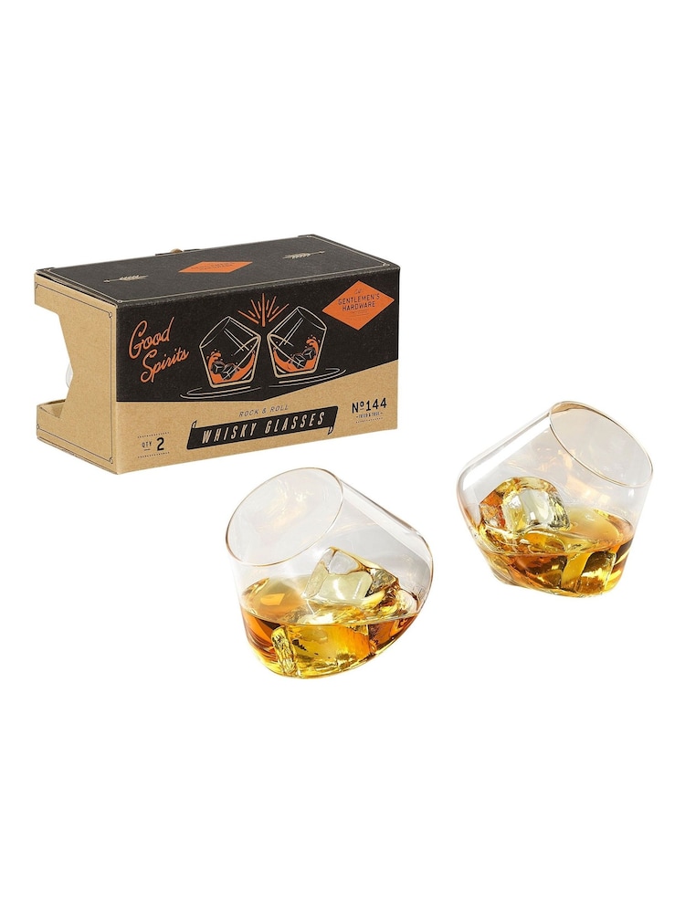 Gentleman’s Hardware Set of 2 Rocking Whisky Glasses - Image 2 of 3