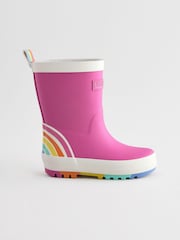 Little Bird by Jools Oliver Pink Rainbow Welly Boots - Image 1 of 5