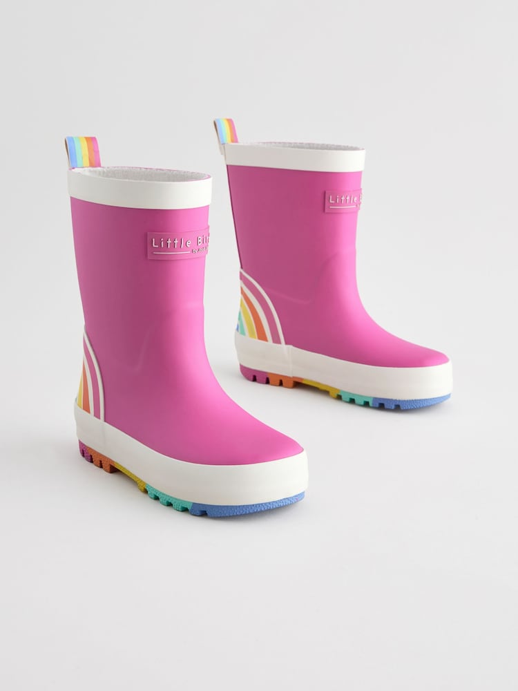Little Bird by Jools Oliver Pink Rainbow Welly Boots - Image 2 of 5