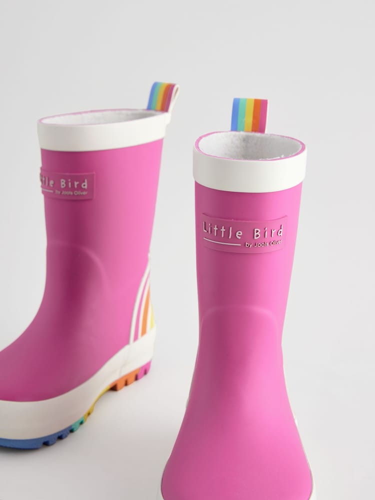 Little Bird by Jools Oliver Pink Rainbow Welly Boots - Image 3 of 5