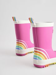 Little Bird by Jools Oliver Pink Rainbow Welly Boots - Image 4 of 5