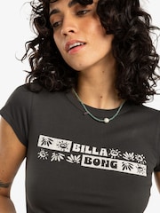 Billabong 100% Cotton Paradise Way Logo Black T-Shirt - Image 3 of 4