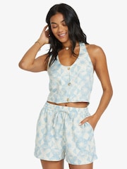 Billabong Blue 100% Cotton Sunflower Summer Shorts - Image 1 of 4