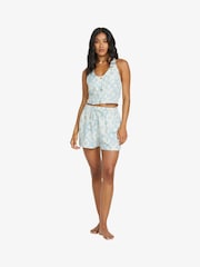 Billabong Blue 100% Cotton Sunflower Summer Shorts - Image 3 of 4