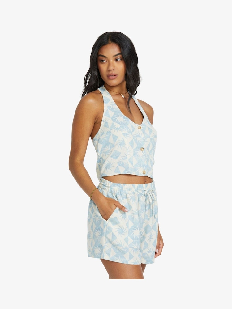 Billabong Blue 100% Cotton Sunflower Summer Shorts - Image 4 of 4
