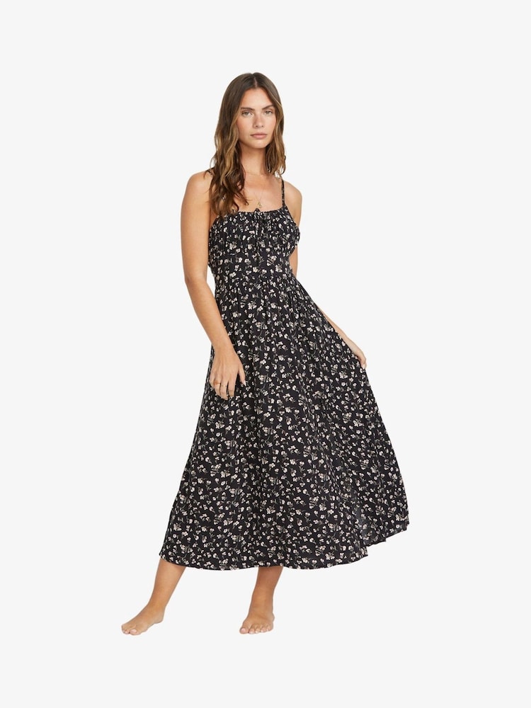 Billabong Take Your Time Ditsy Sleeveless Black Dress - Image 1 of 5