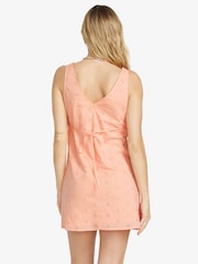Billabong Pink 100% Cotton Feeling Lovely Broderie V-Neck Dress - Image 3 of 5