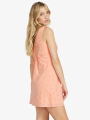 Billabong Pink 100% Cotton Feeling Lovely Broderie V-Neck Dress - Image 5 of 5