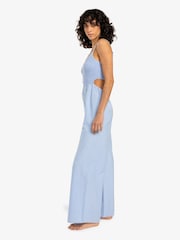 Billabong Blue 100% Cotton To the Moon Open Back Chambray Jumpsuit - Imagen 5 de 5