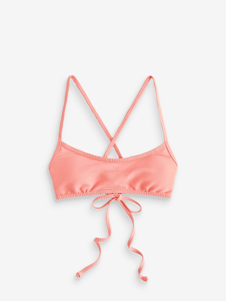 Billabong Pink Tanlines Lace Up Bikini Top - Image 1 of 1