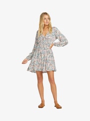Billabong Blue Summer Floral Open Back Dress - Изображение 2 из 5