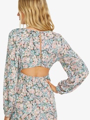 Billabong Blue Summer Floral Open Back Dress - Изображение 4 из 5
