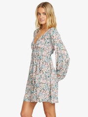 Billabong Blue Summer Floral Open Back Dress - Изображение 5 из 5